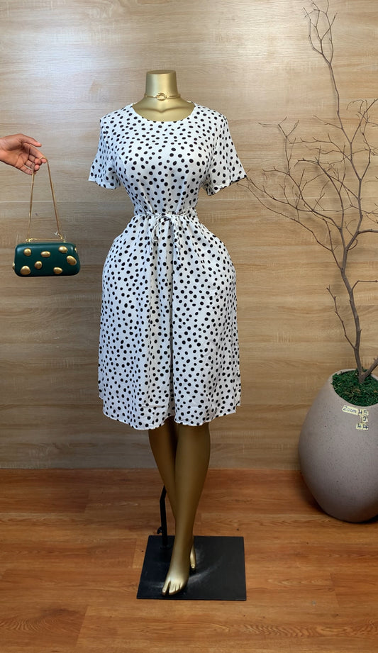 SIZE12 ZOOM45 Black&White Dress Length44