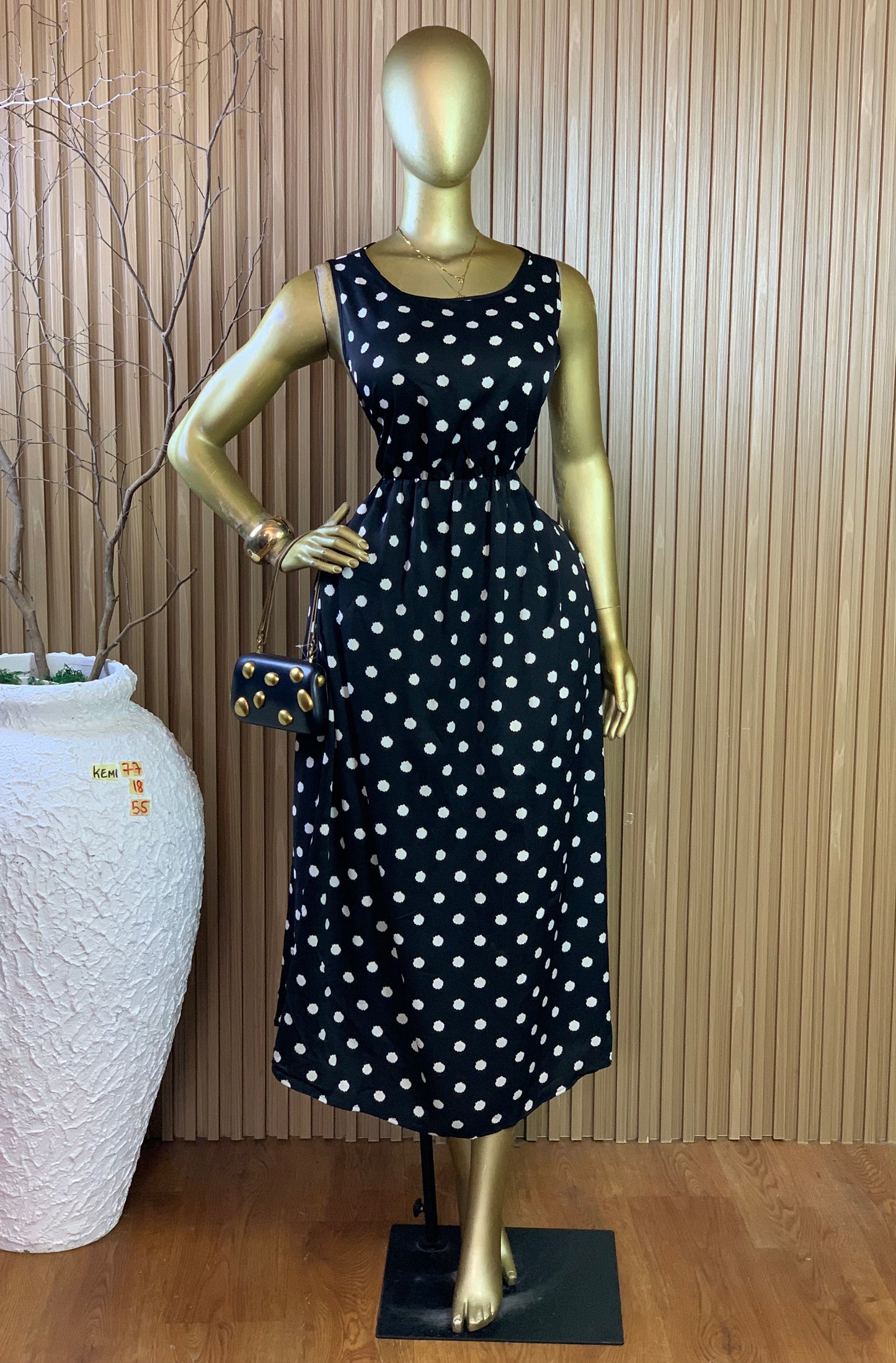 KEMI77 SIZE18 Length55 polka dot dress