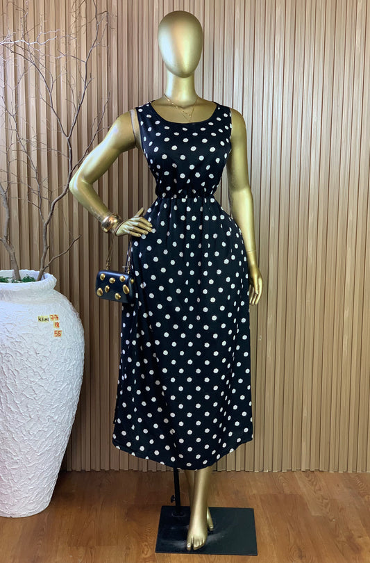 KEMI77 SIZE18 Length55 polka dot dress