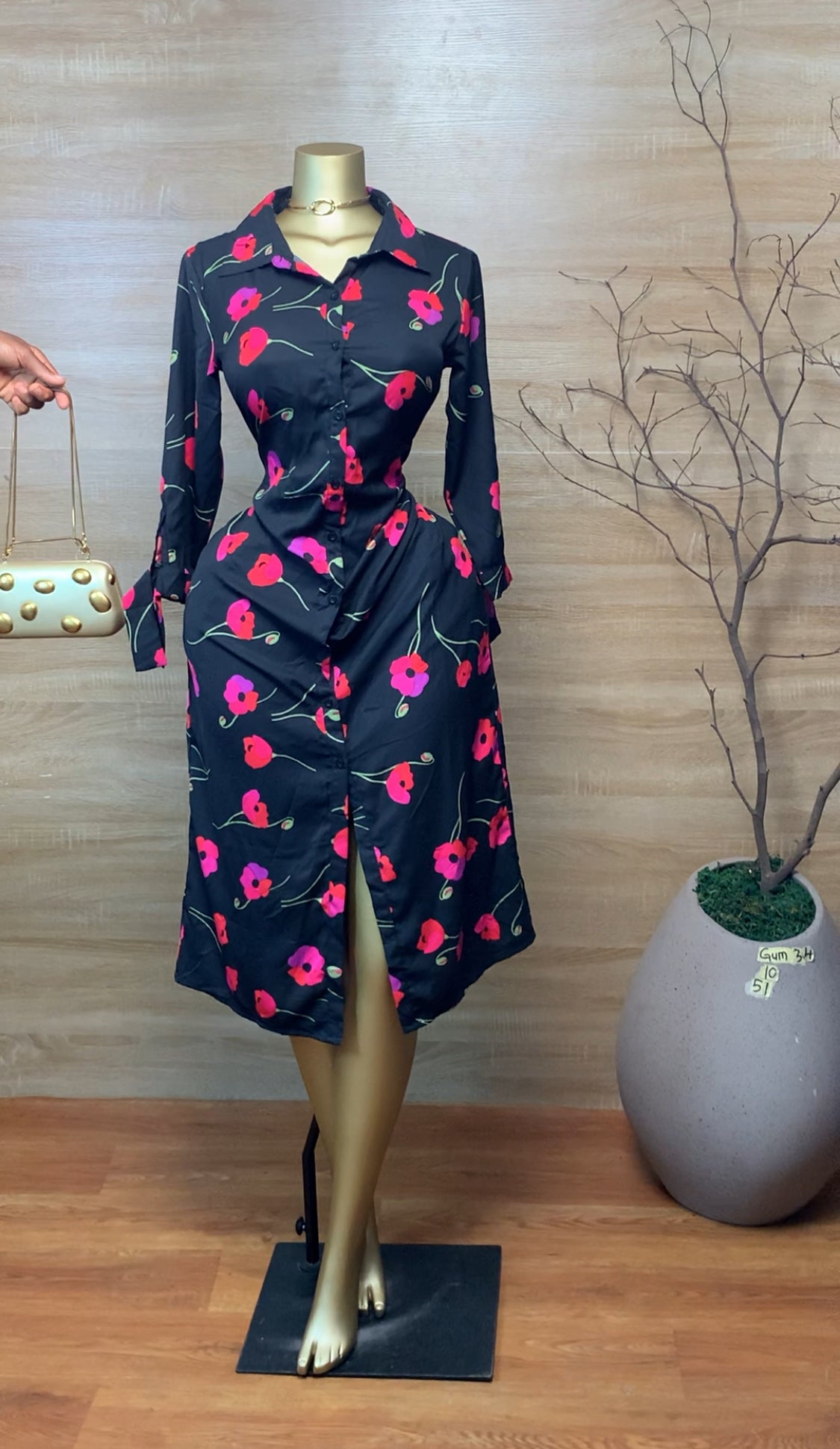 GUM34 SIZE10 Floral Corporate DRESS Length51
