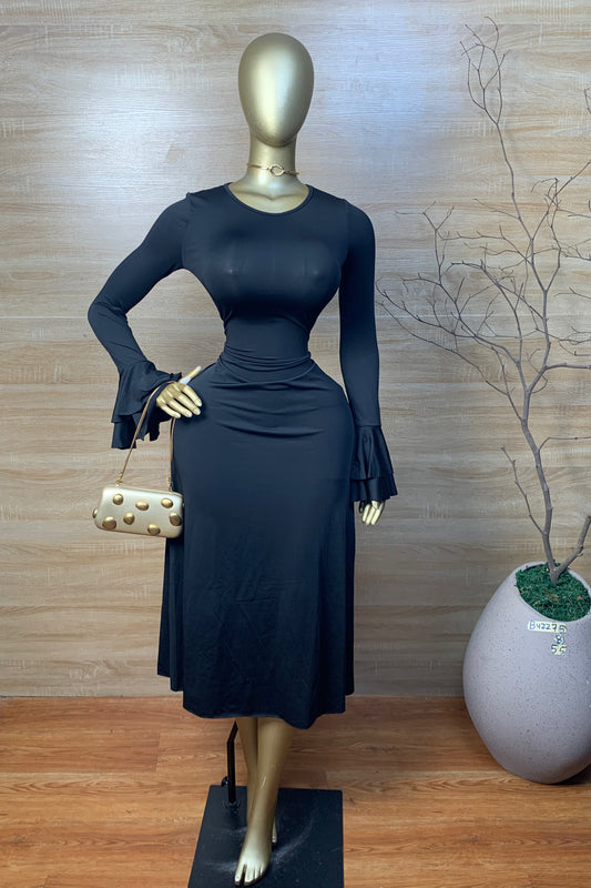 SIZE8 BUZZ75 BLACK DRESS Length55
