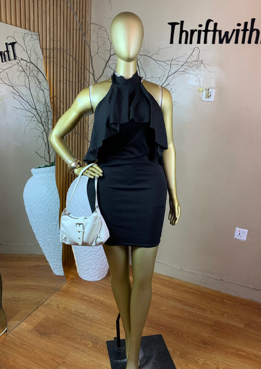 SIZE12 ALO78 BLACK DRESS Length37
