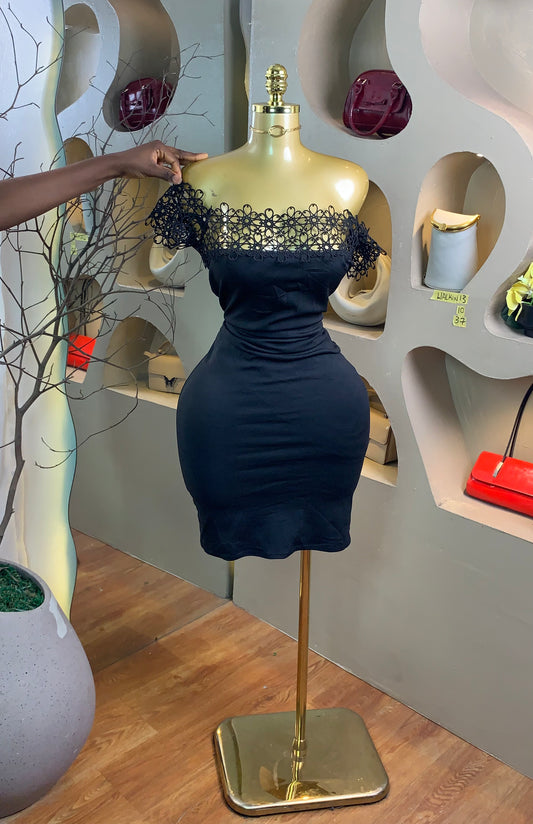 WALK-IN13 SIZE10 Length37 black dress