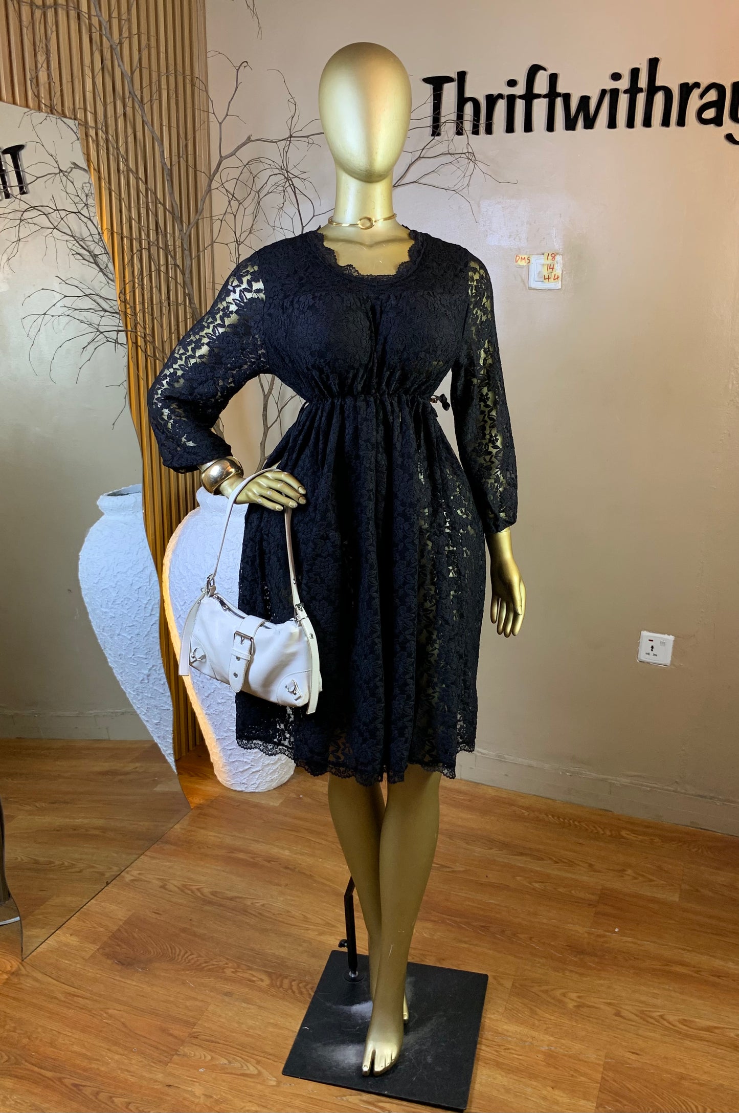 DAMSEL18 SIZE14 Length44 black dress