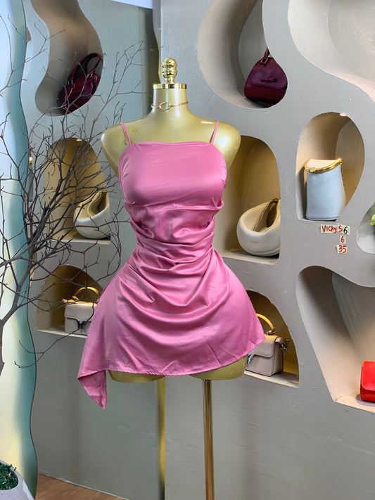 VICKY56 SIZE6 Rose pink DRESS Length35