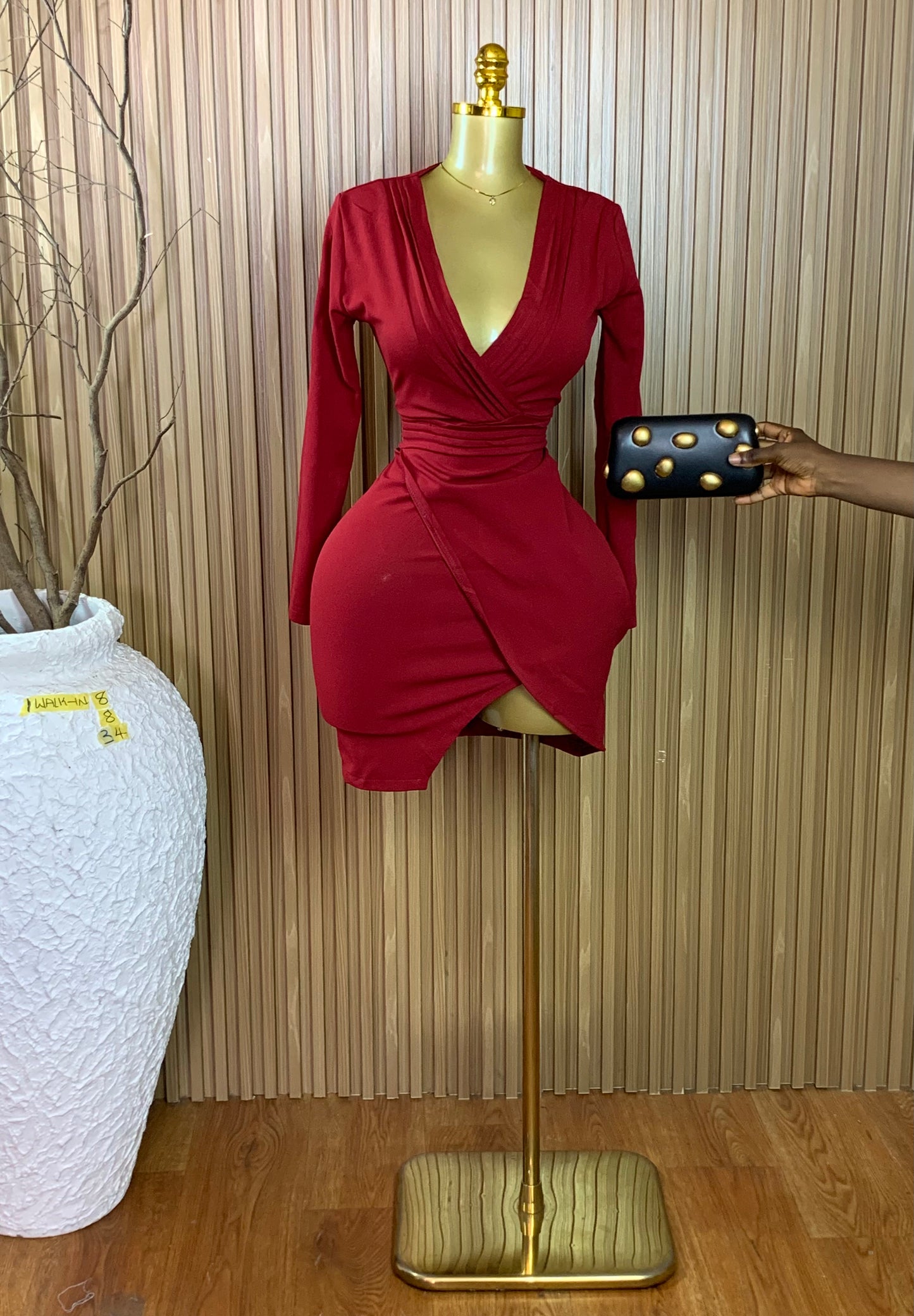 1WALK-IN8 SIZE8 Length34 Burgundy corporate dress