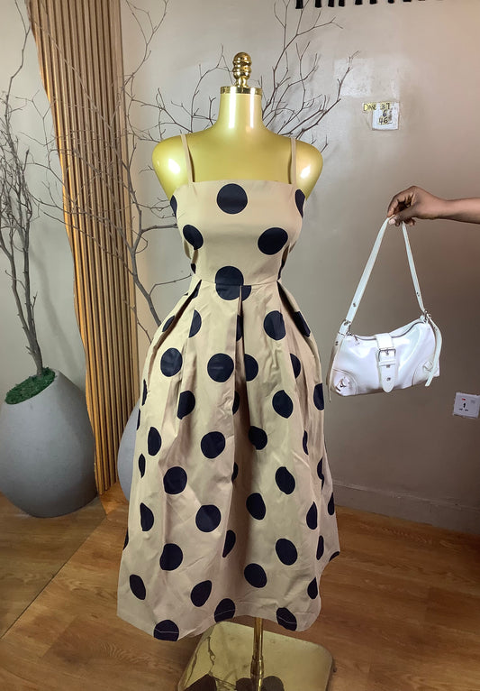 DAVE37 BROWN&BLACK DRESS SIZE6 Length46