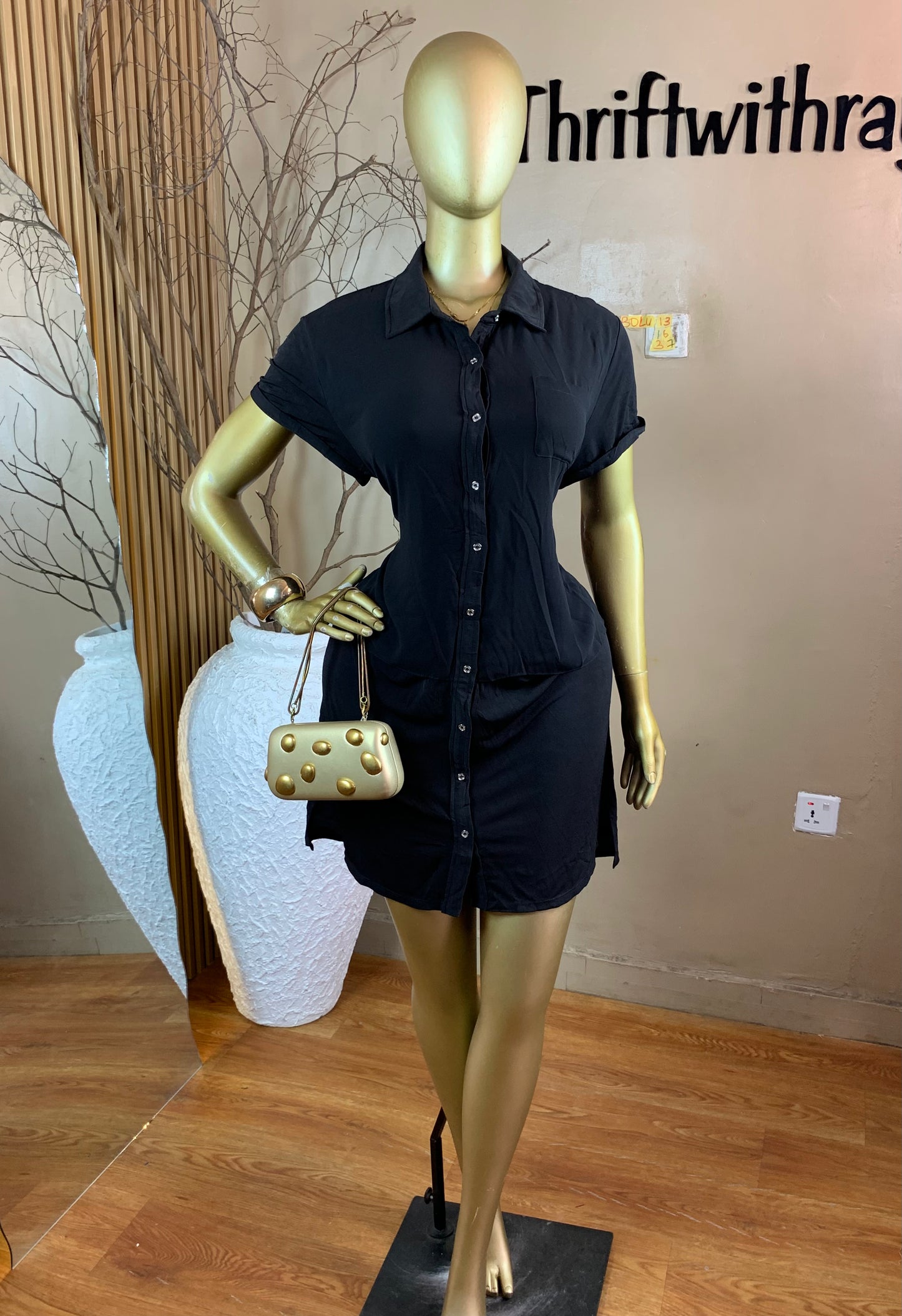 BOLU13 SIZE16 Length37 black dress