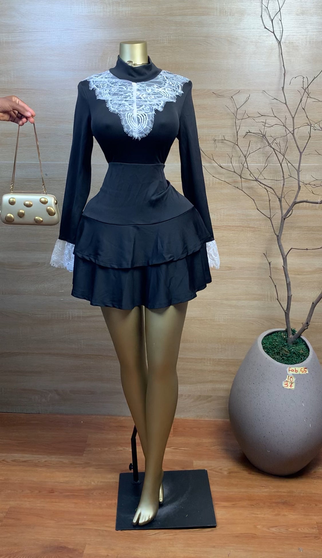 SIZE10 FAB55 Black DRESS Length36