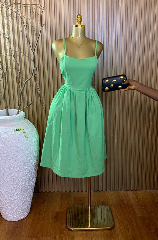 SOLA2 SIZE10 Length43 green dress