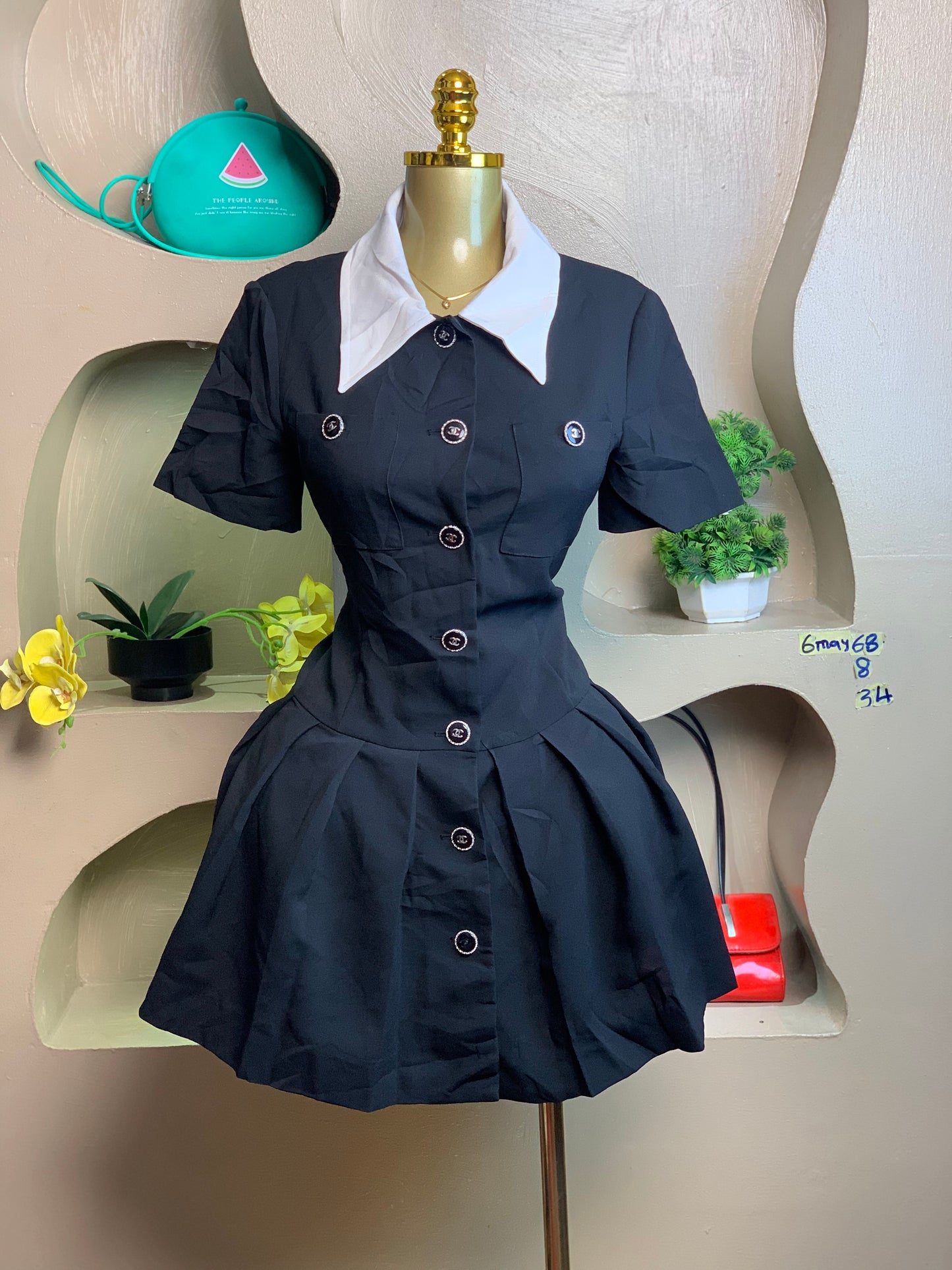 SIZE8 6MAY68 Length34 (black)(little stain)