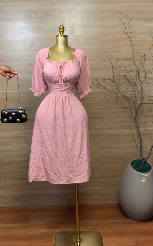 SIZE8 CEO36 peach dress Length45