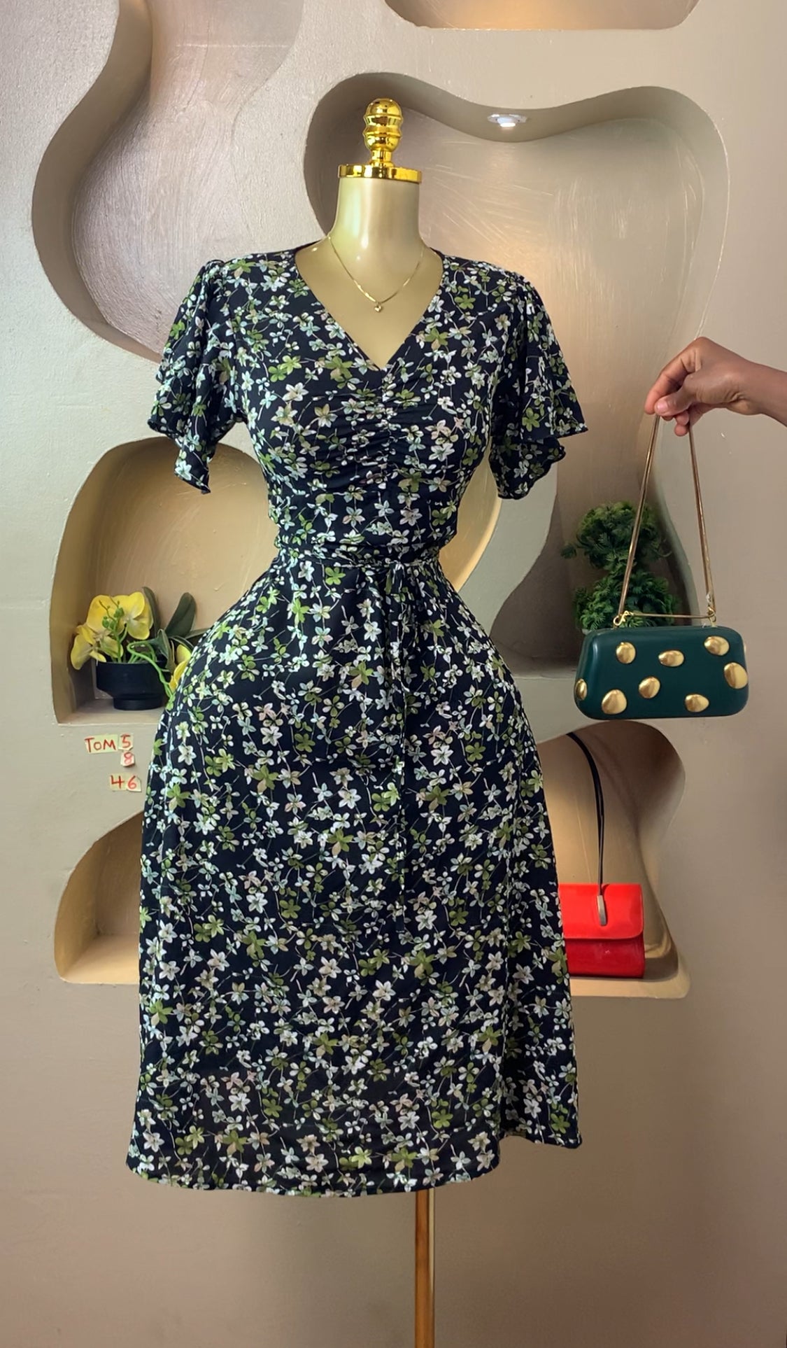 SIZE8 TOM5 Floral DRESS Length46