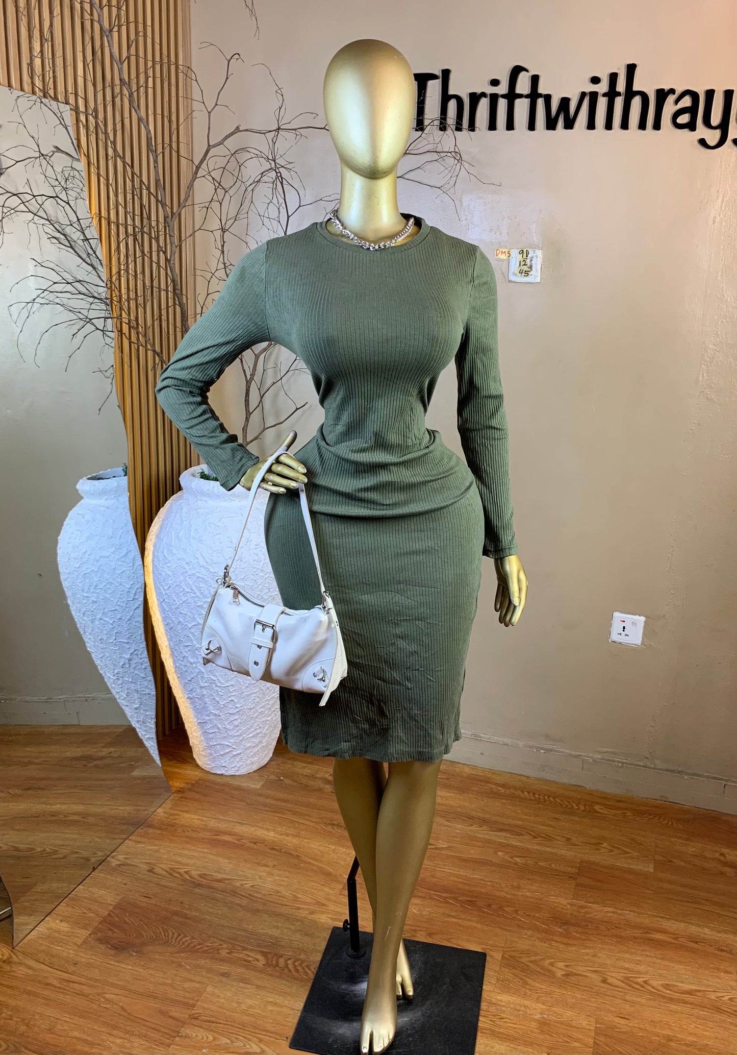 DAMSEL91 SIZE12 Length45 green bodycon dress