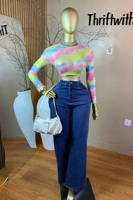 SIZE6 GIRL45 MULTI COLOR MESH TOP ONLY