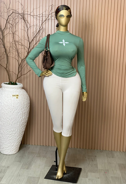 SIZE14 GLAMOUR BASIC TOP55 GREEN