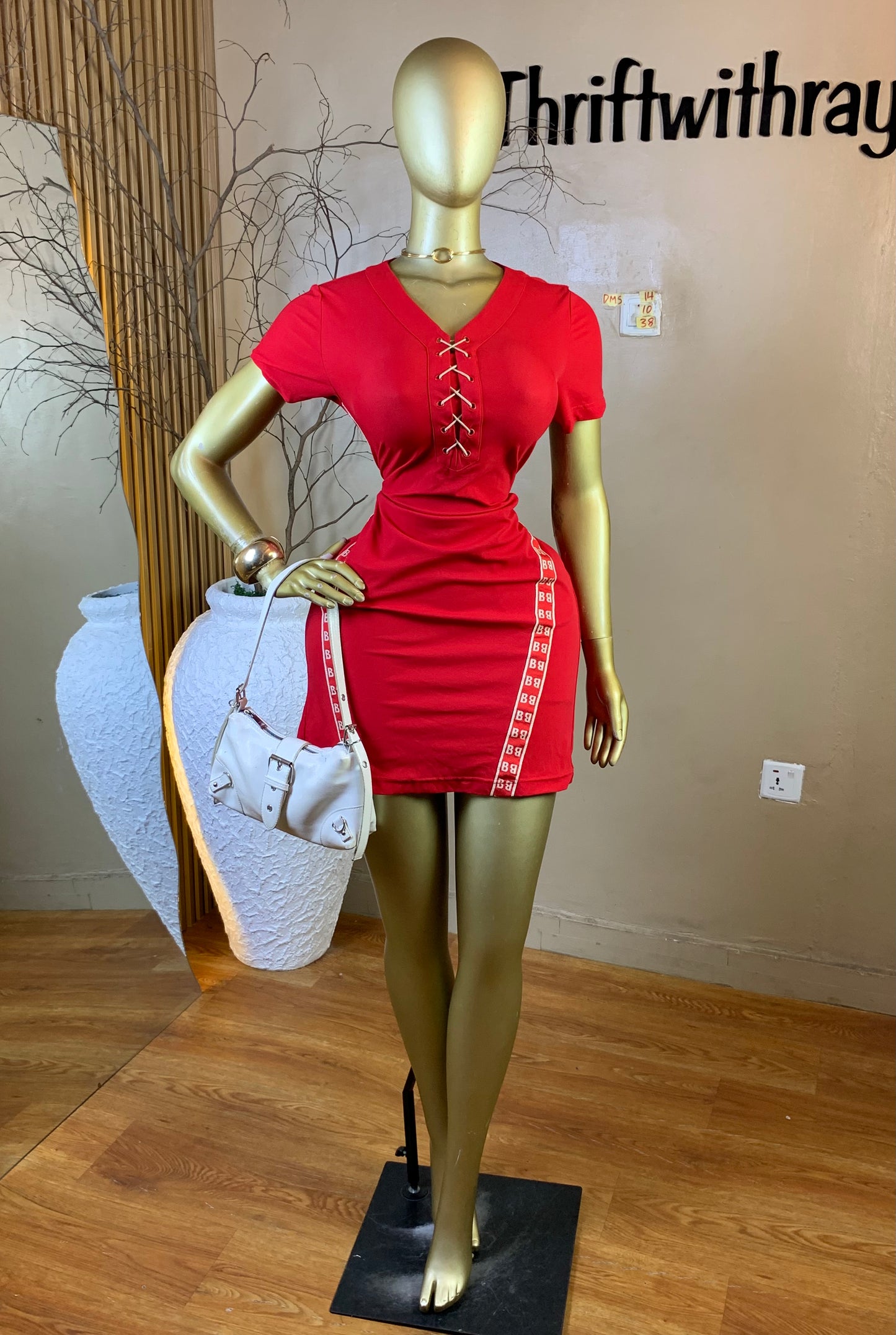 DAMSEL14 SIZE10 Length38 red dress