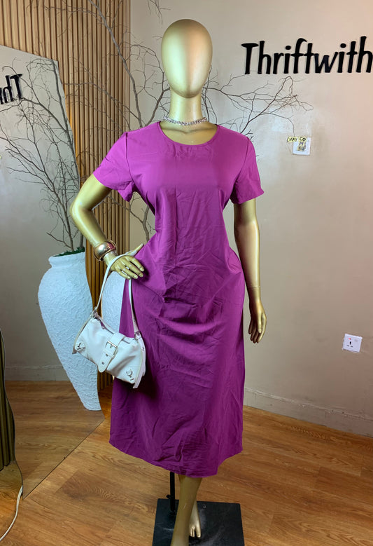 SIZE14 DRAY50 PURPLE FREE DRESS Length54
