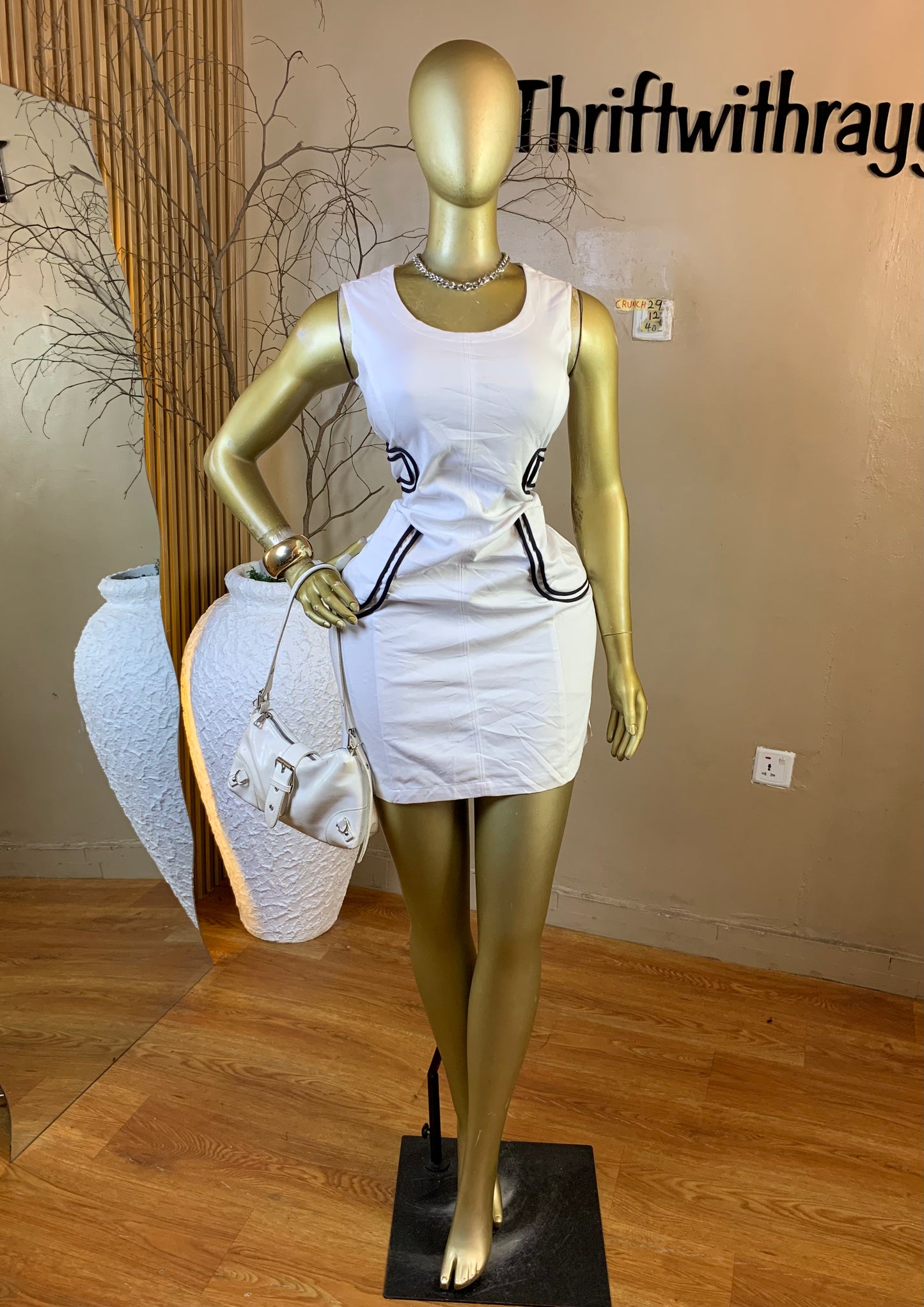 CRUNCH29 SIZE12 Length40 white&black dress