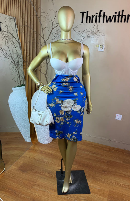 SIZE10 MSH94 FLORAL SKIRT ONLY