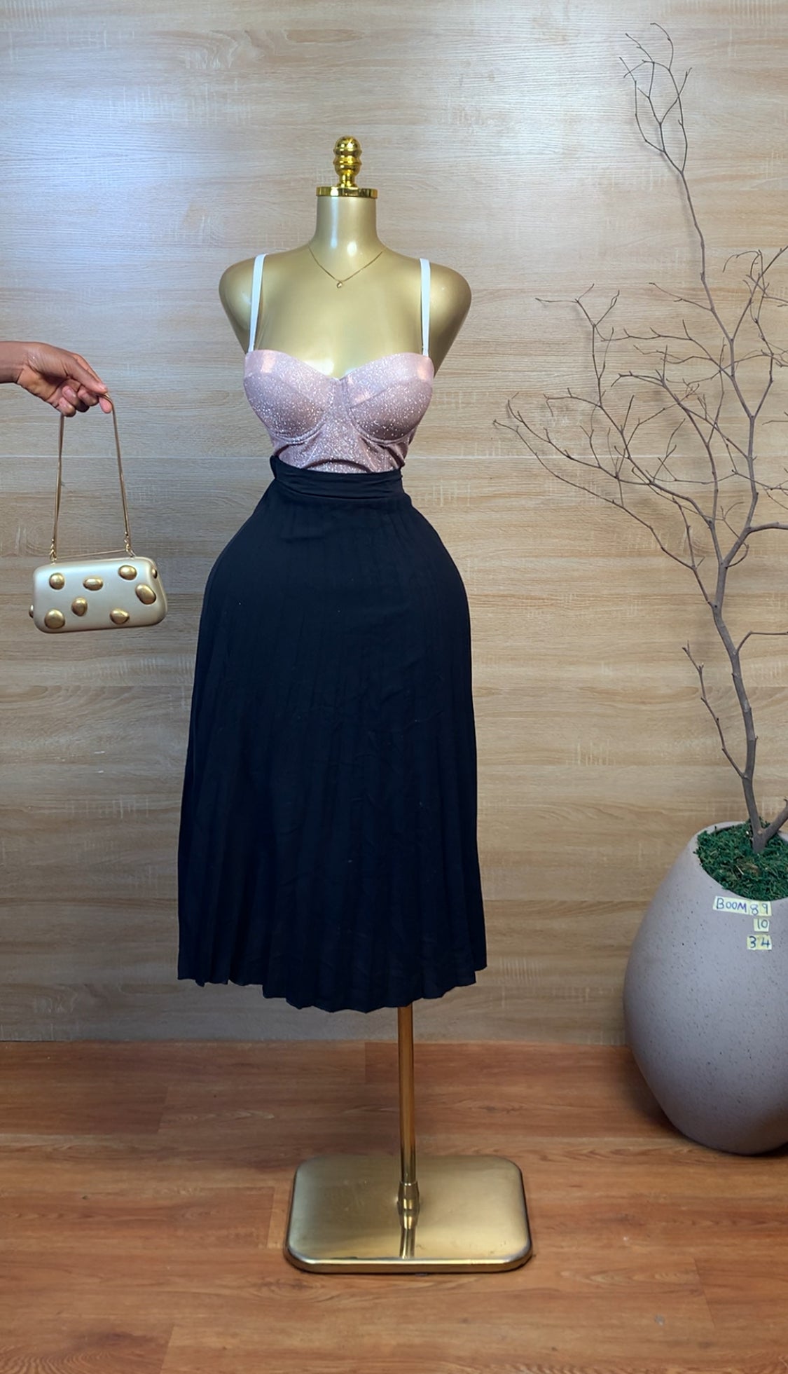 SIZE10 BOOM89 Black Skirt Length34