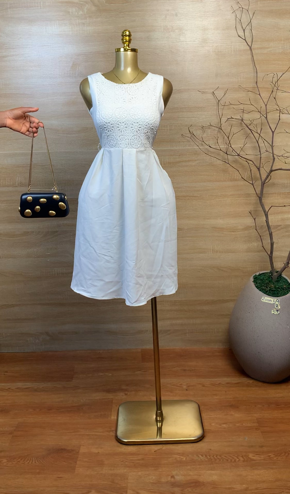 SIZE8 ZOOM59 White Dress Length39