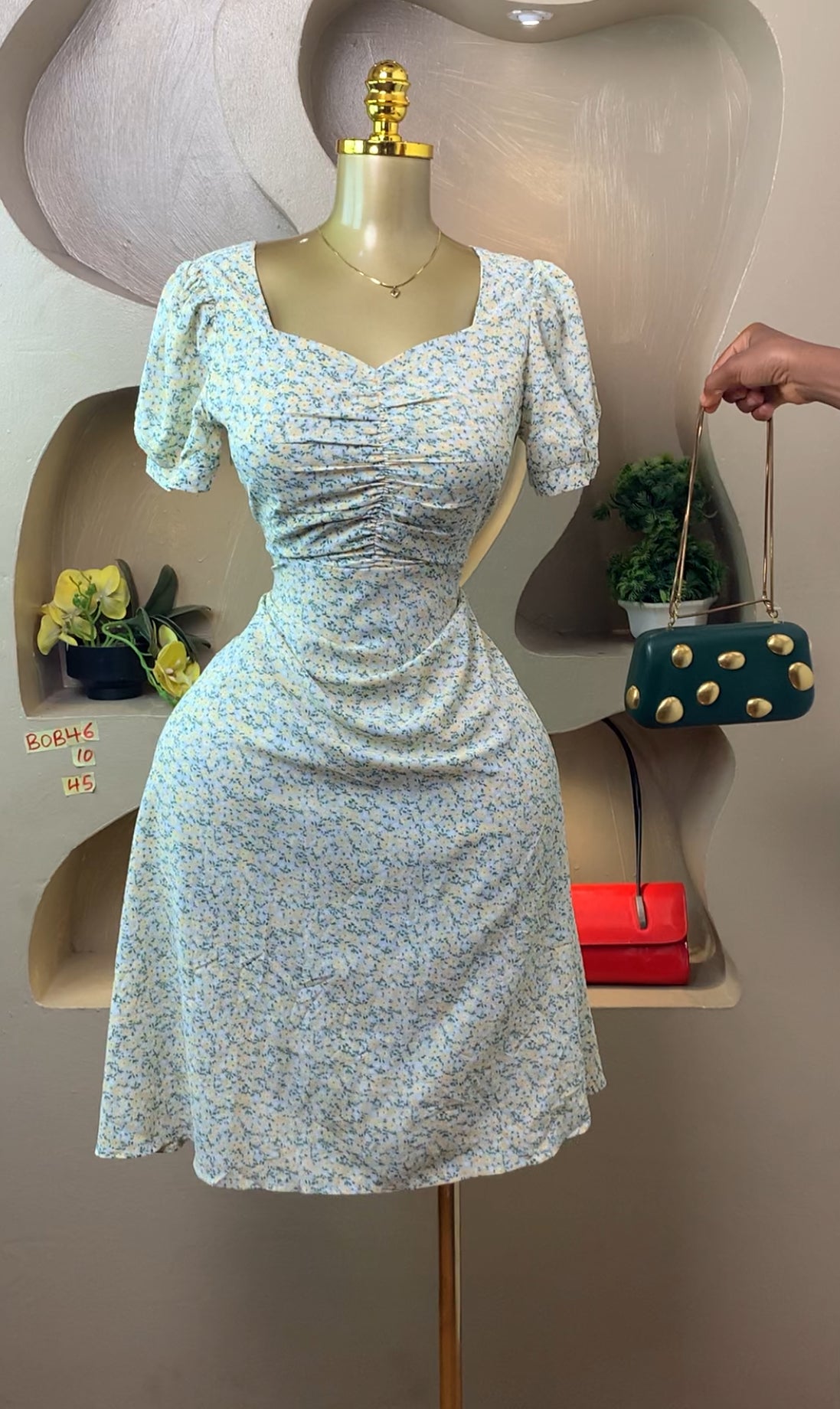 BOB46 SIZE10 Floral DRESS Length45