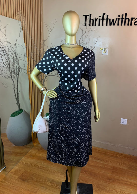 DAVE74 POLKA DOT DRESS SIZE14&16 Length54