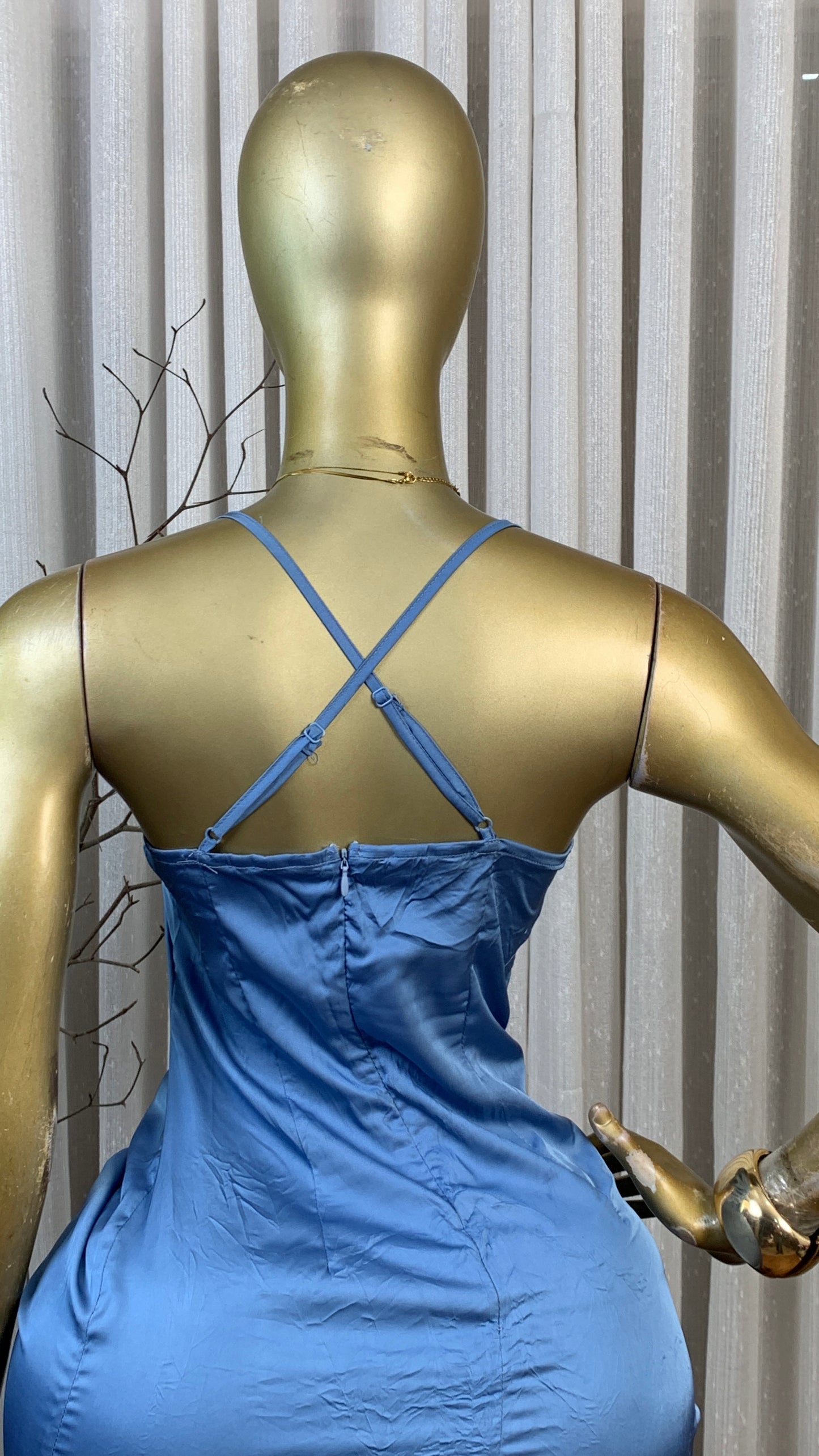 SASSY58 SIZE8 Blue DRESS Length50