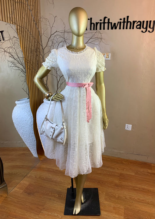 TOYO31 SIZE10 Length57 white dress
