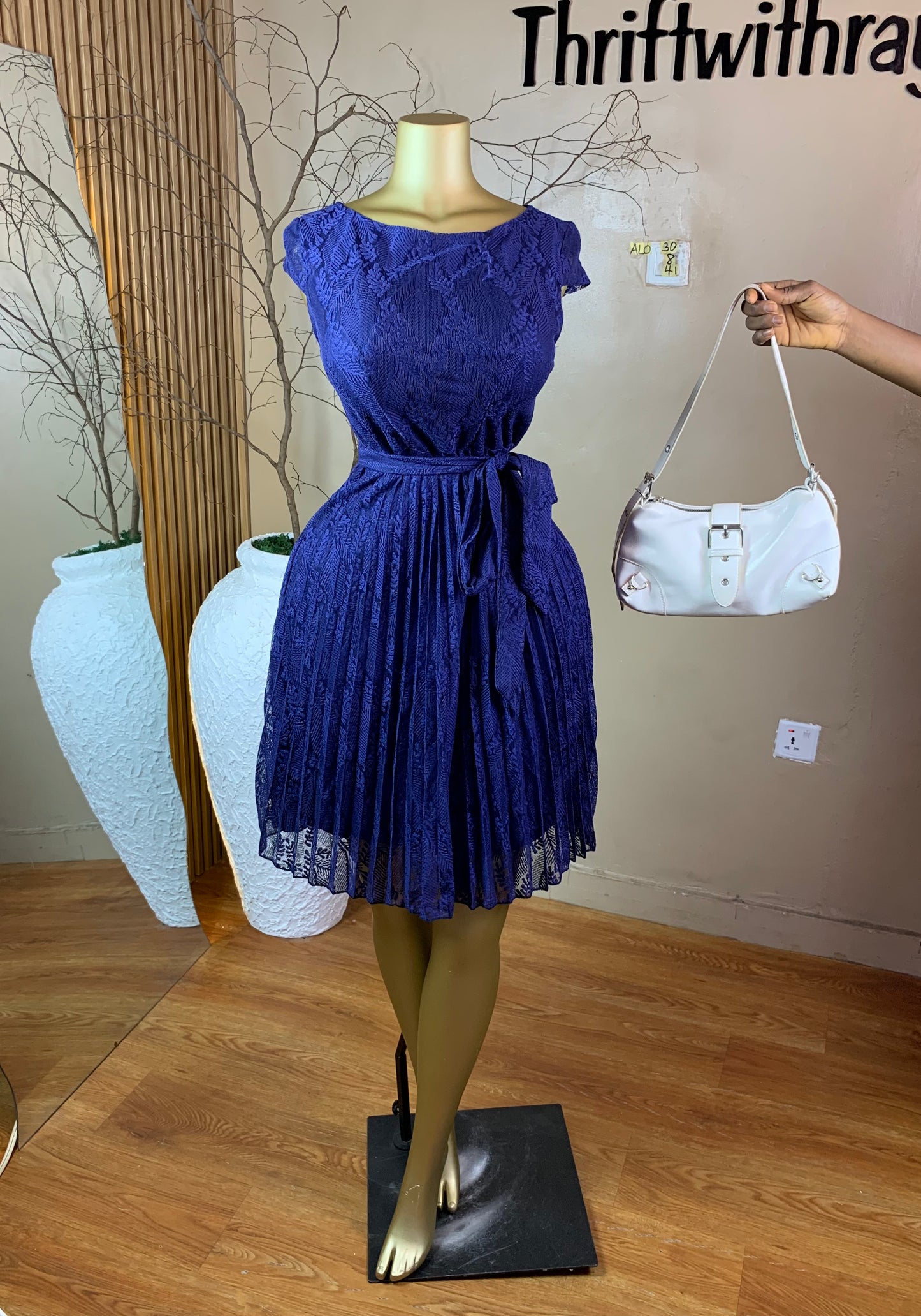SIZE8 ALO30 BLUE DRESS Length41