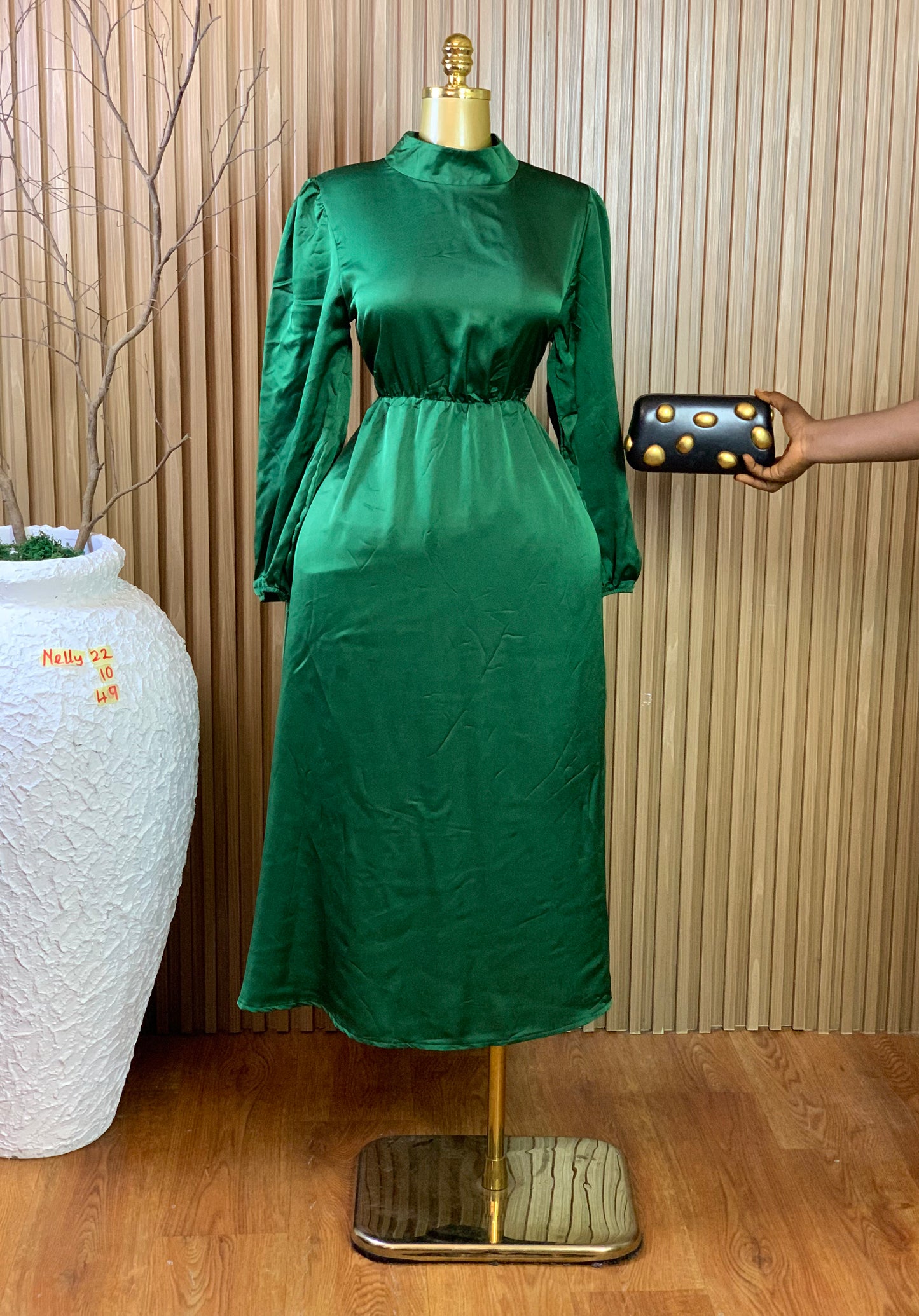 NELLY22 SIZE10 Length49 Silk dress