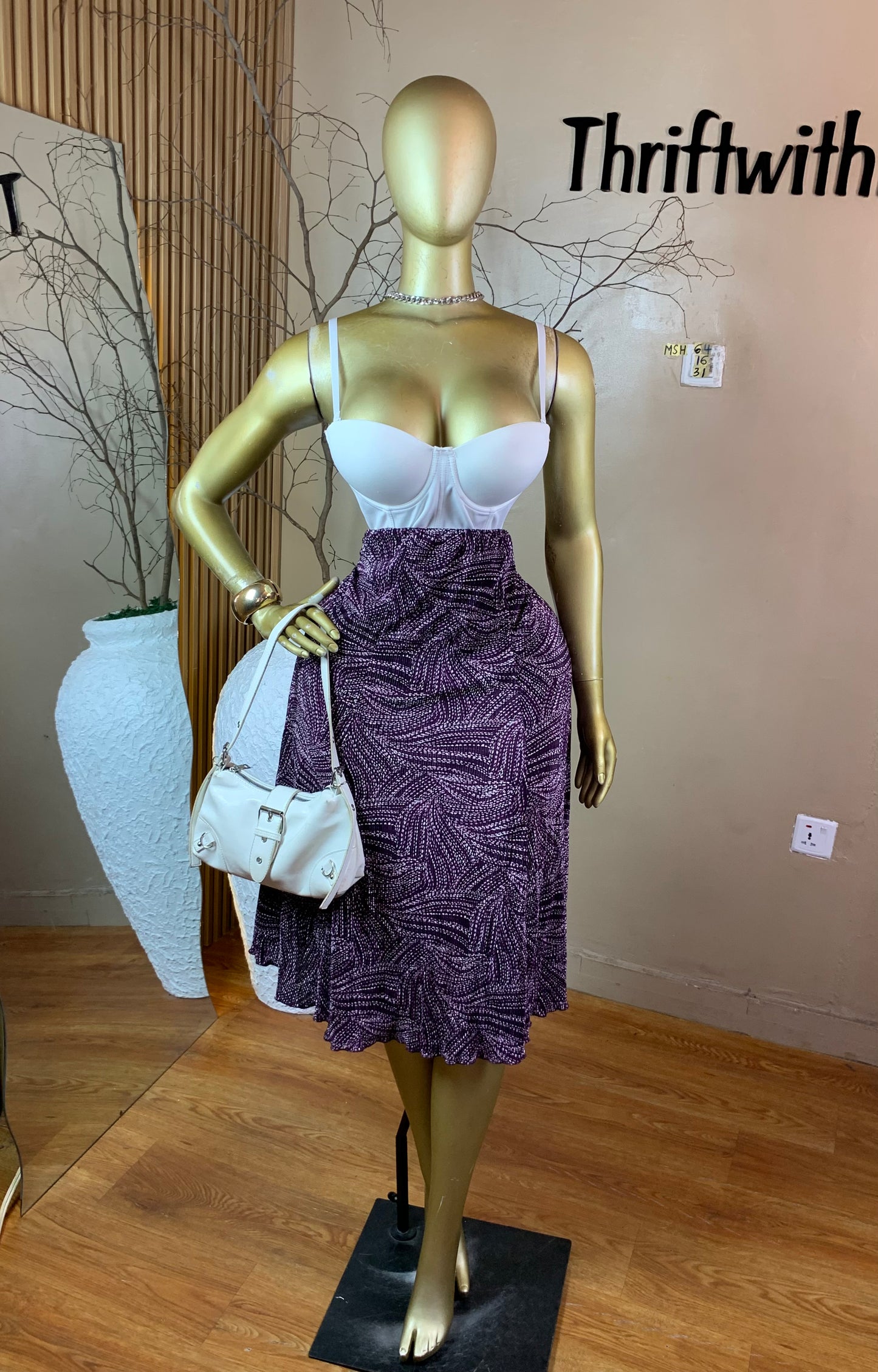 SIZE16 MSH64 PURPLE SKIRT Length31