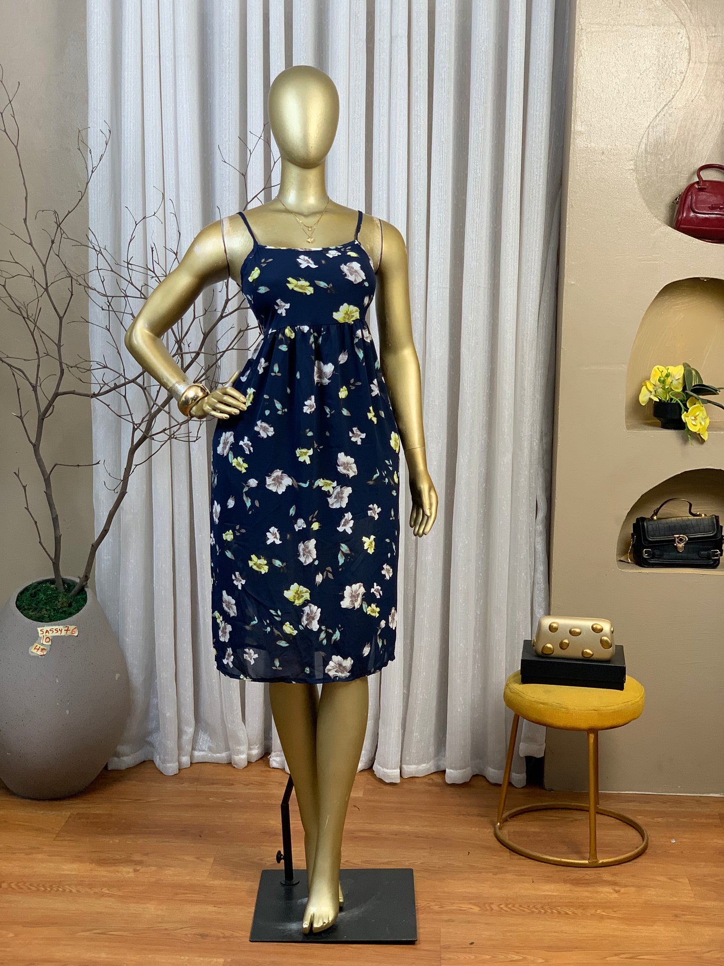 SASSY76 SIZE10 Floral DRESS Length45