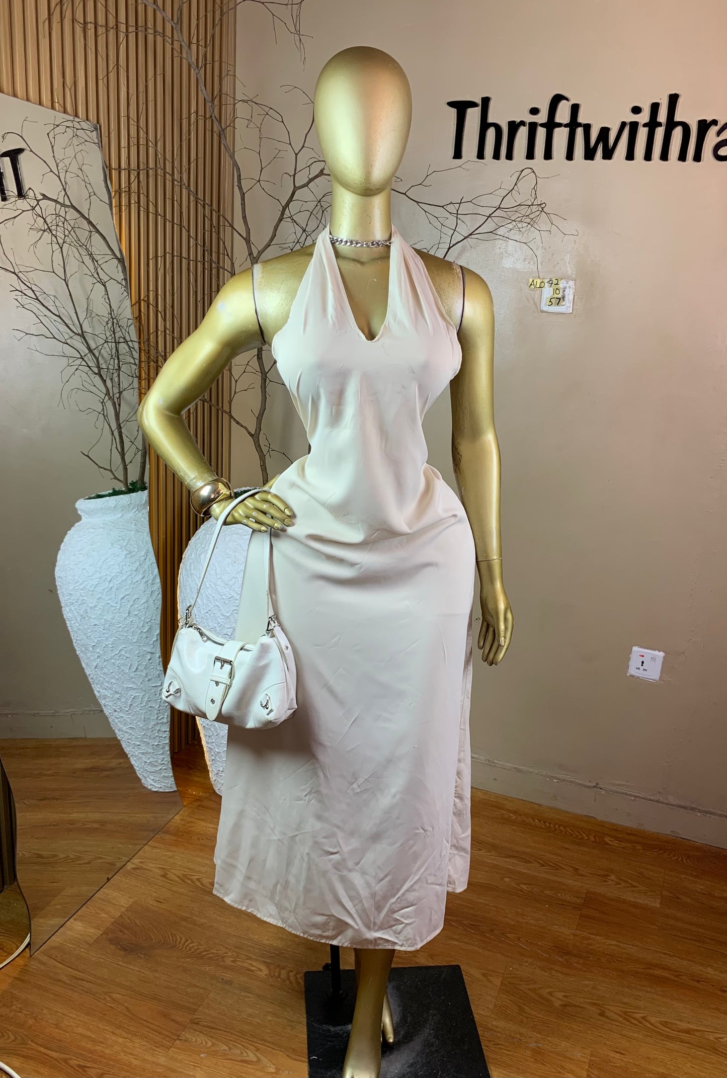 SIZE10 ALO72 CREAM DRESS Length57