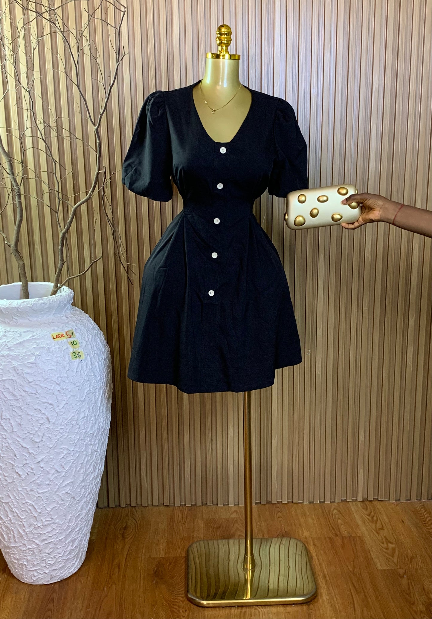 LADE51 SIZE10 Length36 black corporate dress