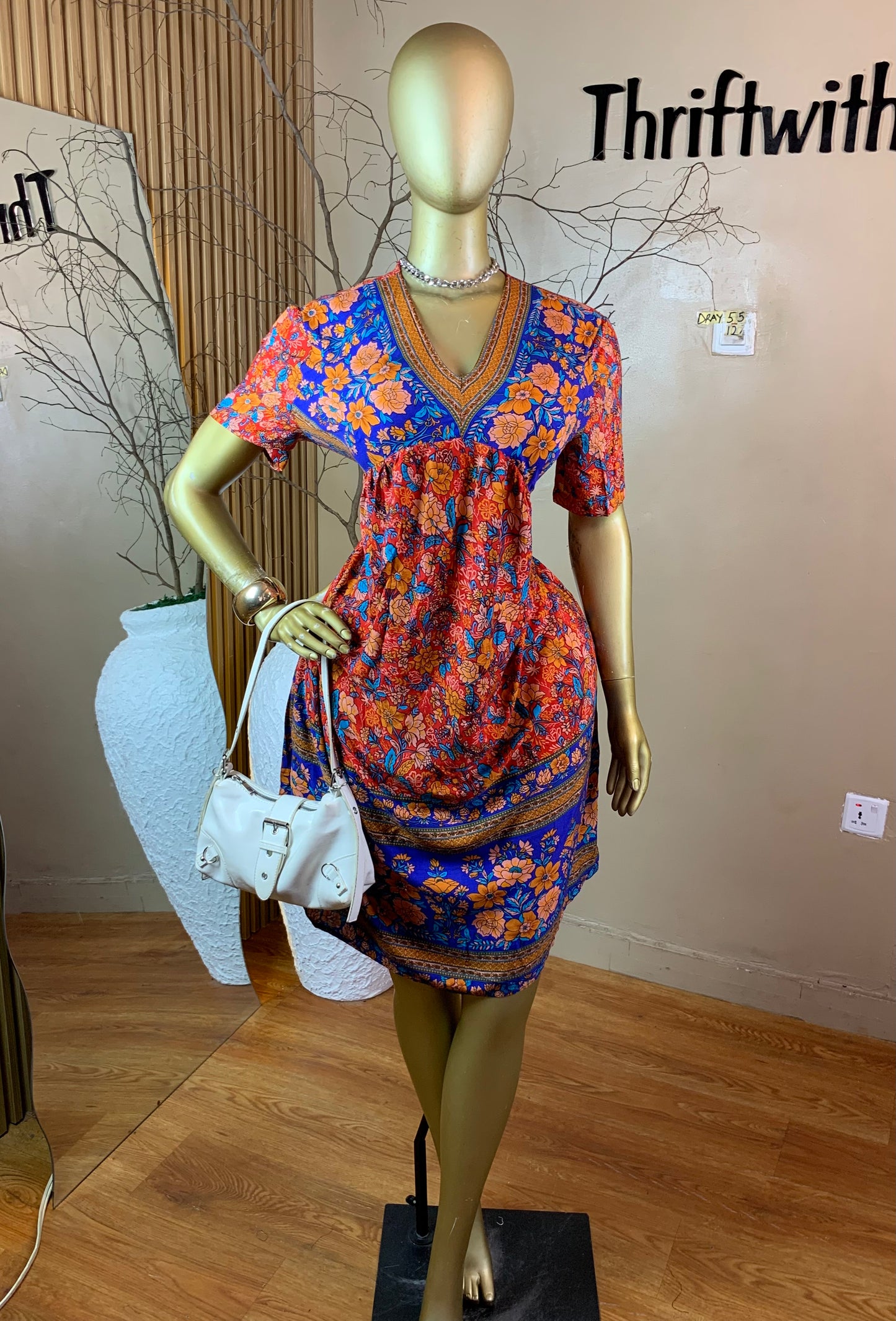 SIZE12 DRAY55 FLORAL FREE DRESS