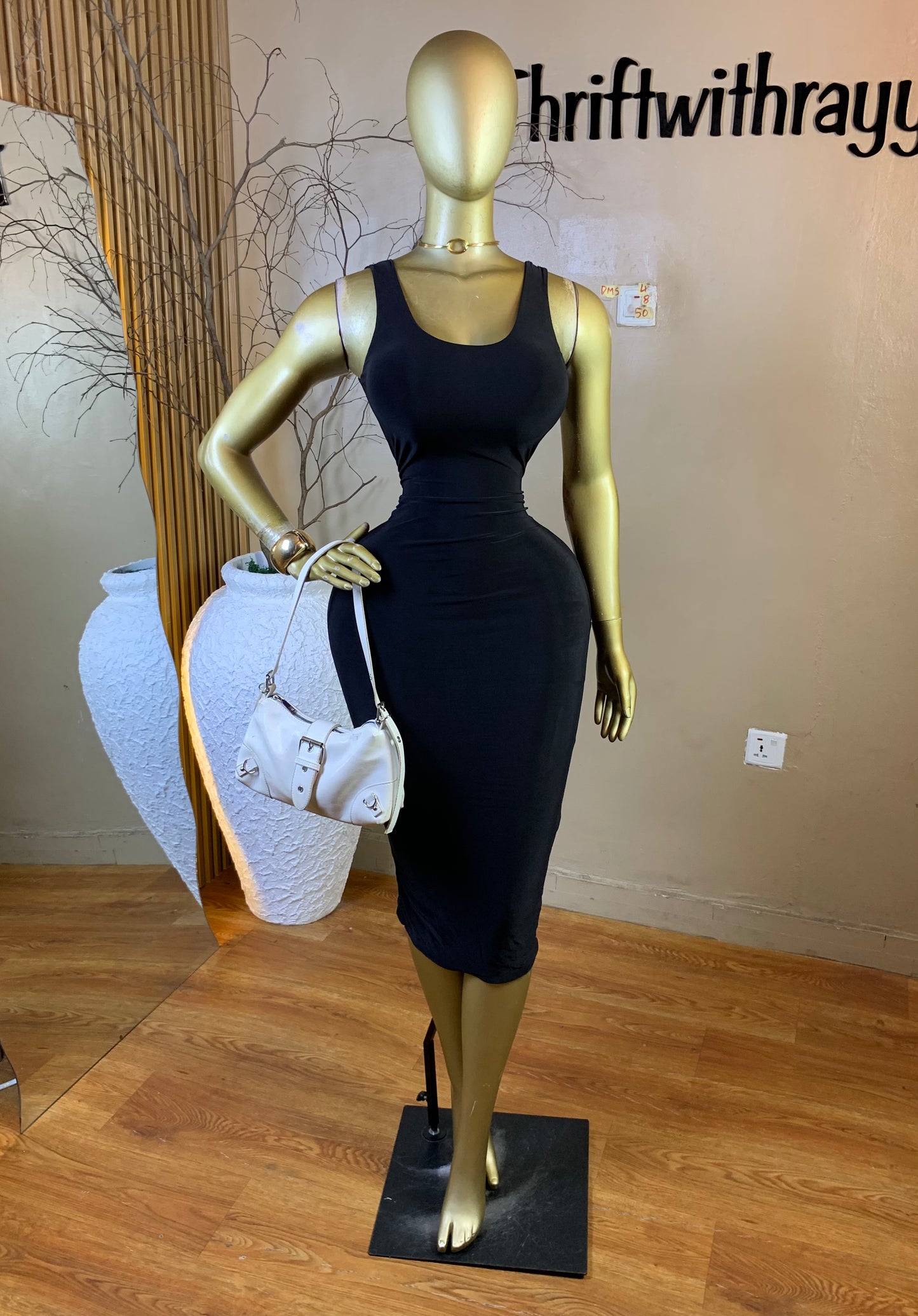 DAMSEL4 SIZE8 Length50 black bodycon dress