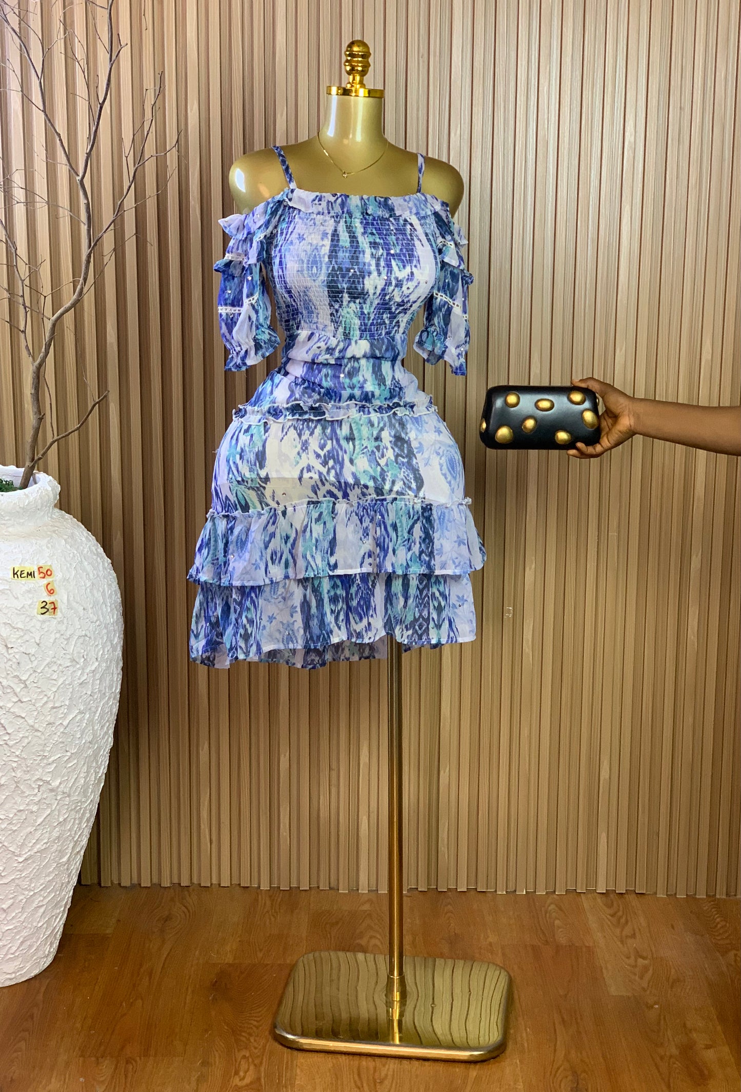 KEMI50 SIZE6 Length37 chiffon dress