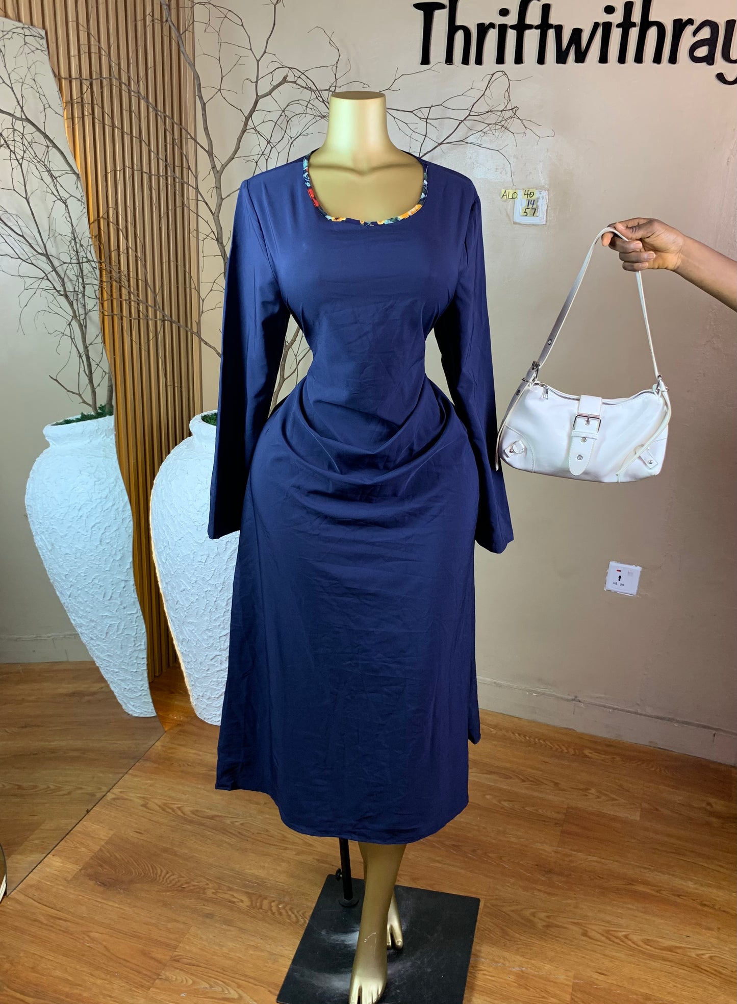 SIZE14 ALO40 BLUE DRESS Length57