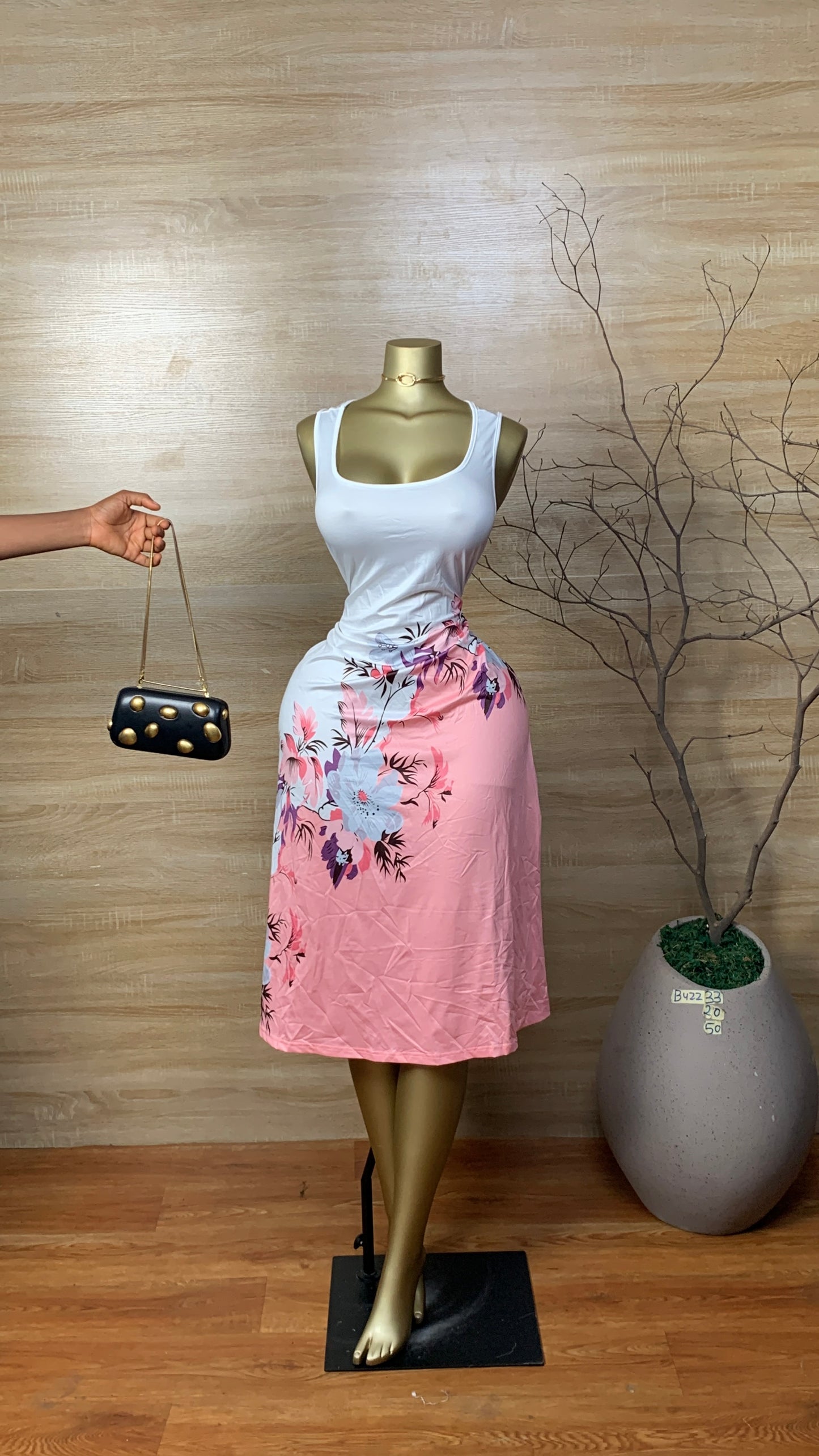 SIZE20 BUZZ33 Floral DRESS Length50
