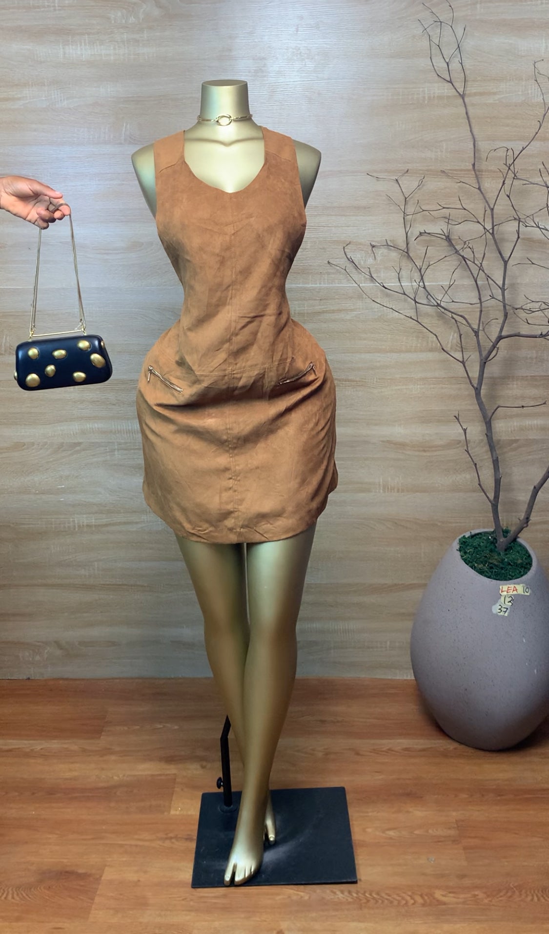 LEA10 SIZE12 Brown DRESS Length37