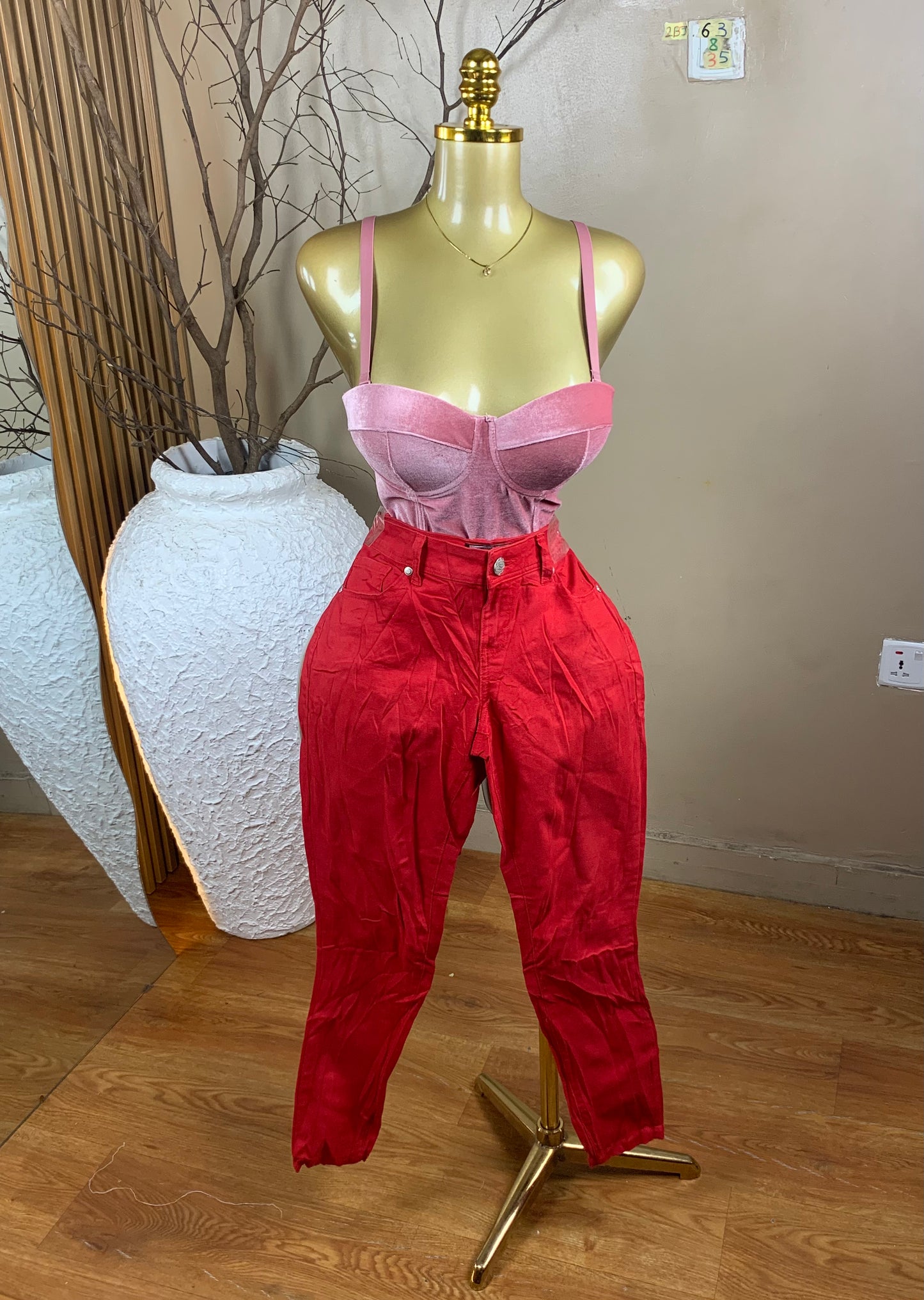 2Baggy Jean63 SIZE8 Length35 (red Jean)