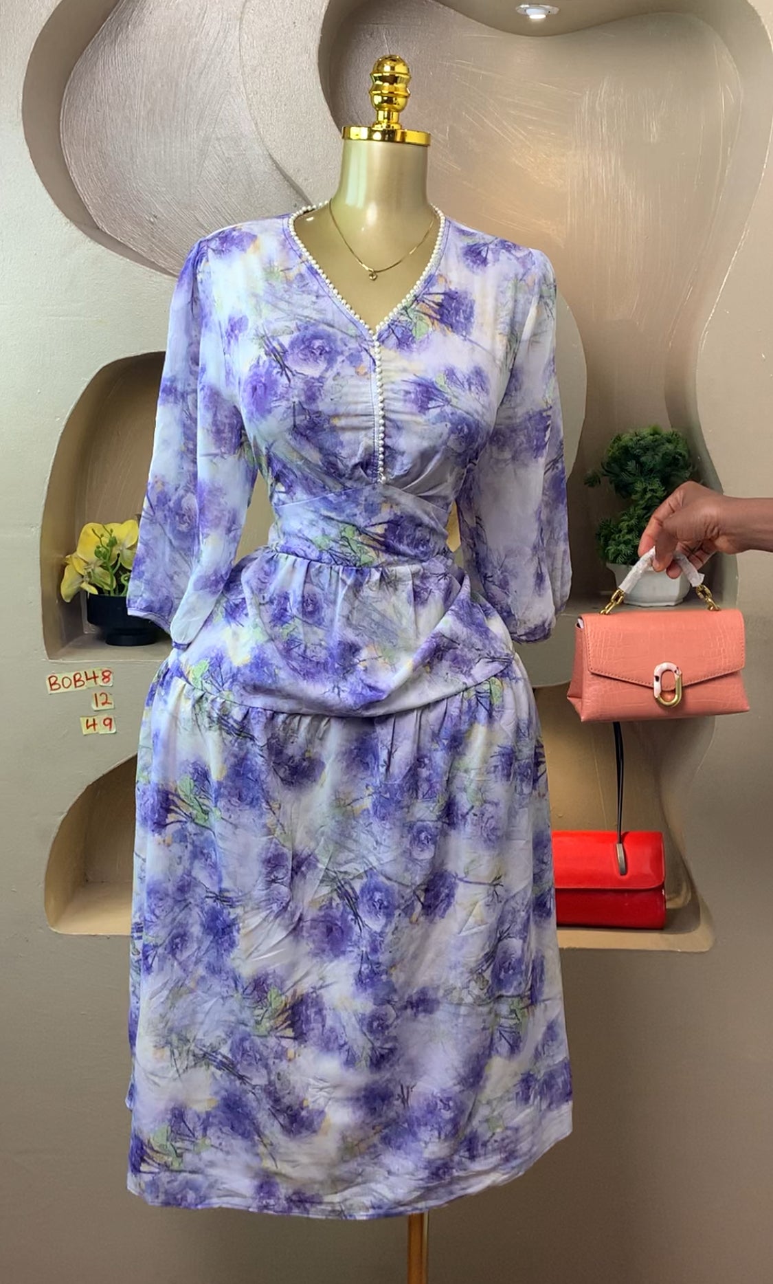 BOB48 SIZE12 Floral DRESS Length49
