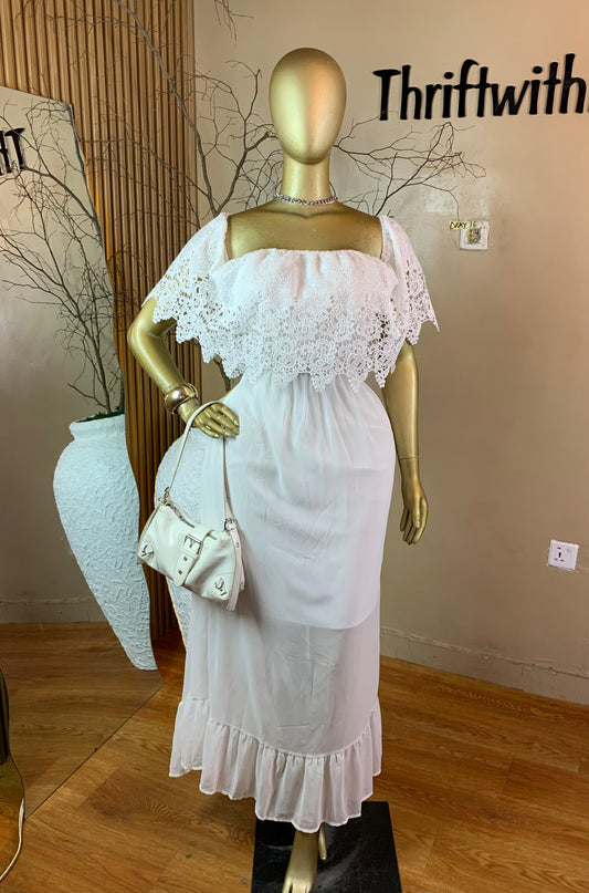 SIZE24 DRAY16 WHITE DRESS Length60