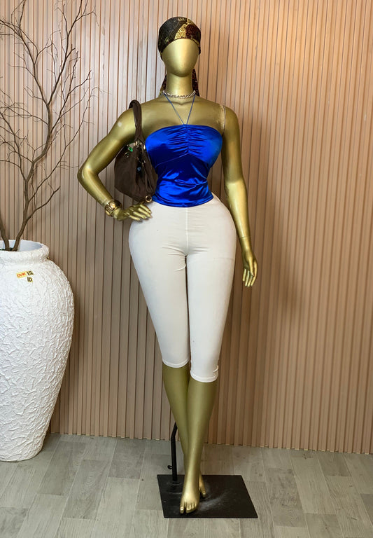 OVAL12 SIZE10 royal blue silk top
