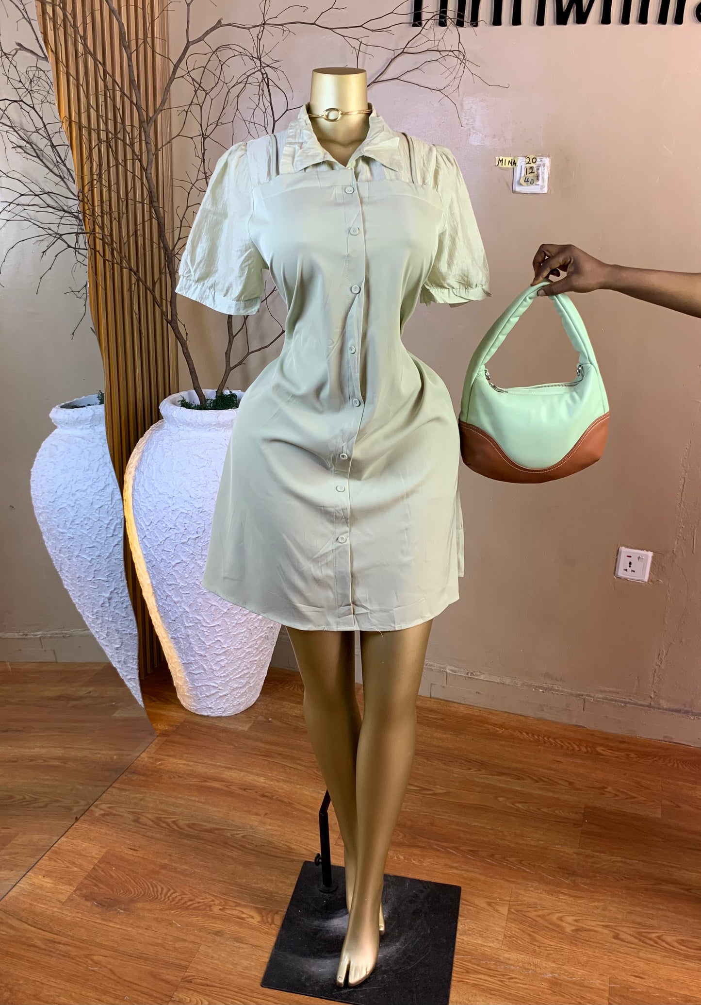 MINA20 SIZE12 Length40 free green dress