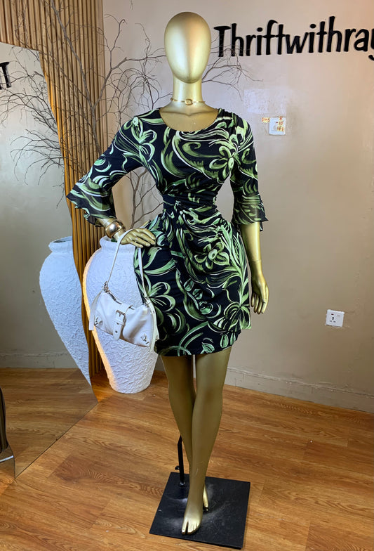 DAMSEL8 SIZE10 Length41 green dress