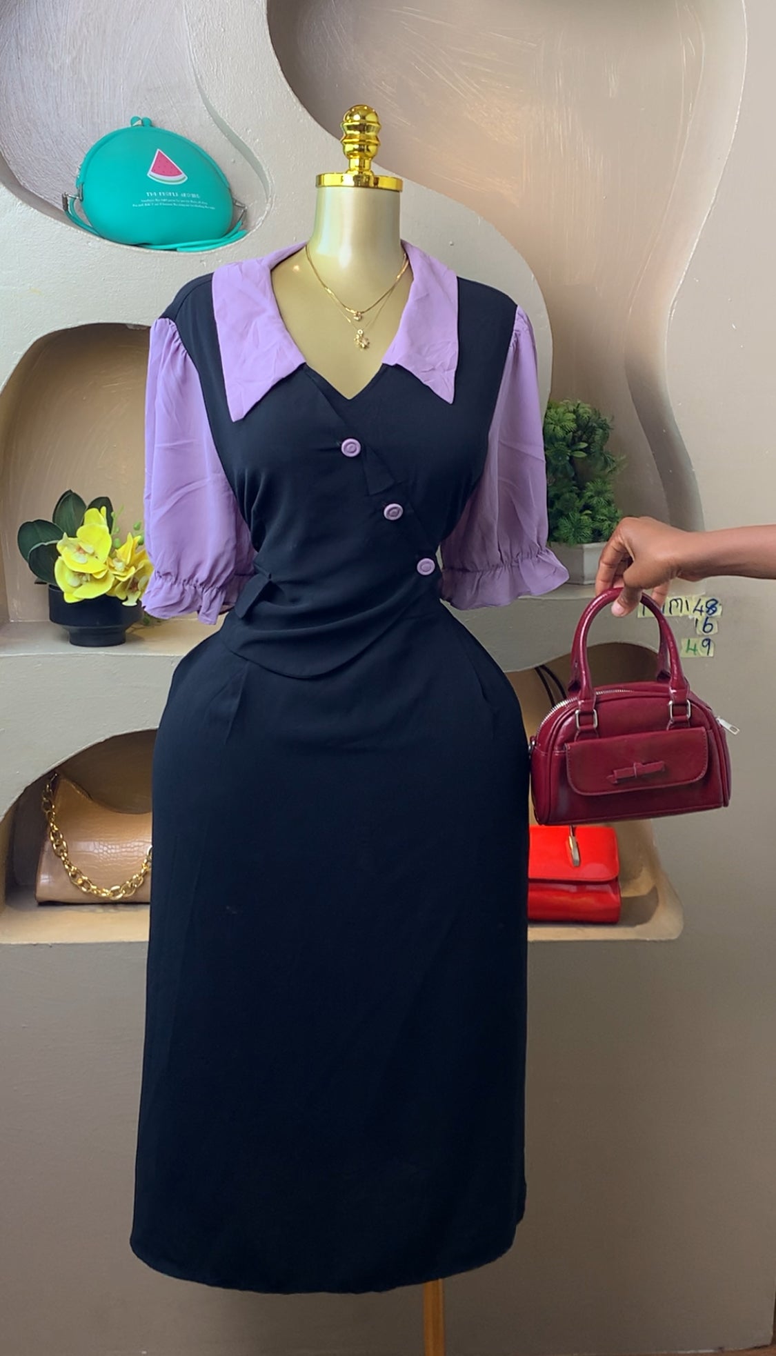 SIZE16 MIMI48 Length49 (black&purple)