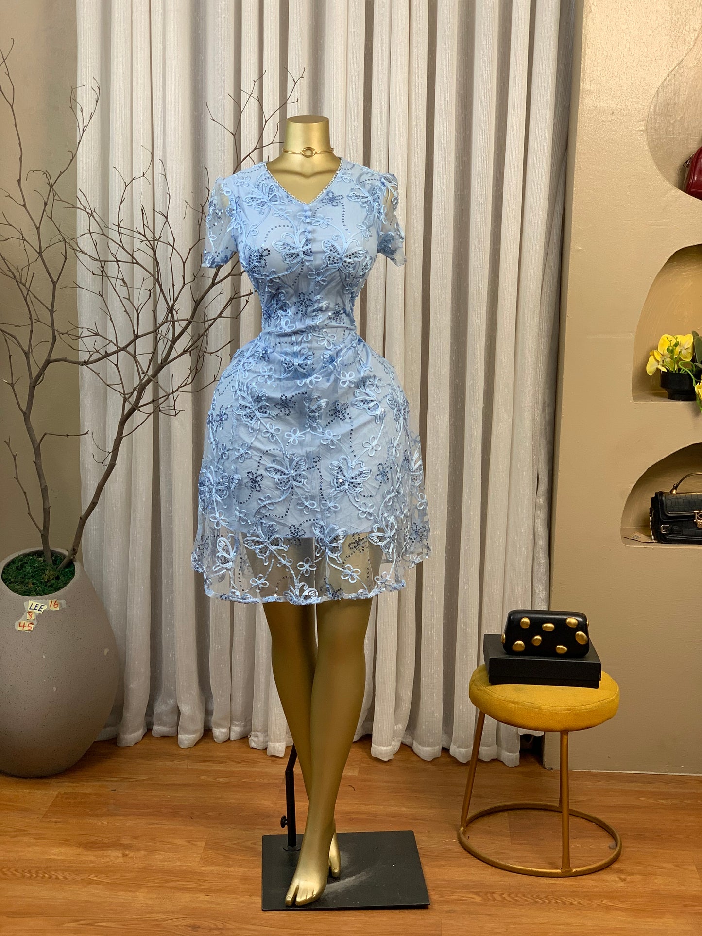 LEE16 SIZE8 Blue DRESS Length45